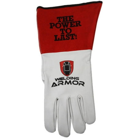 Longevity Welding Armor Large Red and White Leather TIG Welding Gloves