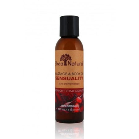 Shea Natural Sensuality Massage & Body Oil, Midnight Pomegranate, 4 Fl