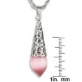 thumbnail image 4 of ELYA Jewelry Women's Pink Cat's Eye Stone Teardrop Stainless Steel Necklace, 4 of 4