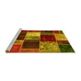 thumbnail image 2 of Ahgly Company Machine Washable Indoor Rectangle Patchwork Yellow Transitional Area Rugs, 8' x 10', 2 of 4