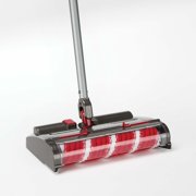 Voom Rechargeable Cordless Sweeper, Bagless, Self-Cleaning Roller, 360-Degree Swivel, Red/Gray, Lightweight, 60-Minute Battery