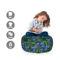 thumbnail image 2 of Pansy Storage Toy Bag Chair, Digitally Generated Demonstration of Petals and Leaves Top View Scene, Stuffed Animal Organizer Washable Bag, Large Size, Ceil Blue Green Emerald, by Ambesonne, 2 of 3
