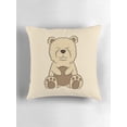 thumbnail image 6 of Ryan; Happy Fluffy Teddy Bear Throw Pillow Cover 45x45cm – Cute Plush Animal Cushion for Nursery or Gift, 6 of 7