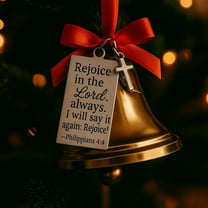Bible Verse Christmas Ornament Gold Bell Scripture Hanging Decoration Religious Holiday Tree Decor with Inspirational Engraved Words