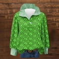 thumbnail image 1 of TaTaai Womens Holiday Print Button Down Shirt Long Sleeve Color Block Striped Collar St Patricks Casual Blouse Loose Gift, 1 of 6