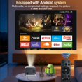 thumbnail image 2 of Smart Portable Mini Projector, Electric Focus Auto Keystone Android OS Bluetooth + Dual WiFi Support 4K, HDMI/USB/AV/Audio Bedroom Projector, for Business Home Theater Outdoor Use, 2 of 5