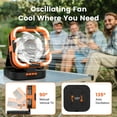 thumbnail image 2 of Solar Fan, 10000mAh Rechargeable Camping Fan Battery Portable Fans with LED Light, 6 Speeds Powerful Wind and 6H Timer Oscillating Tent Fan for Picnic, Fishing, 2 of 8
