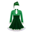 thumbnail image 2 of vastwit Kids Girls Sequin Ice Skating Dance Leotard Dress Christmas Snowman Party Costume Hat Green 16, 2 of 7