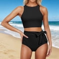 thumbnail image 7 of Generic Womens Two Piece Bathing Suit High Waisted Bikini Set Spaghetti Straps Push Up Racerback Swimsuit Swimwear, 7 of 7