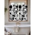 thumbnail image 7 of Kitchen Curtains 54 Inches length, Black Grey Geometric Window Treatment Curtain Drapes, Modern Abstract Art White Thermal Insulated Drapes for Basement Hotel RV, 42"x54", 2 Panels, 7 of 7