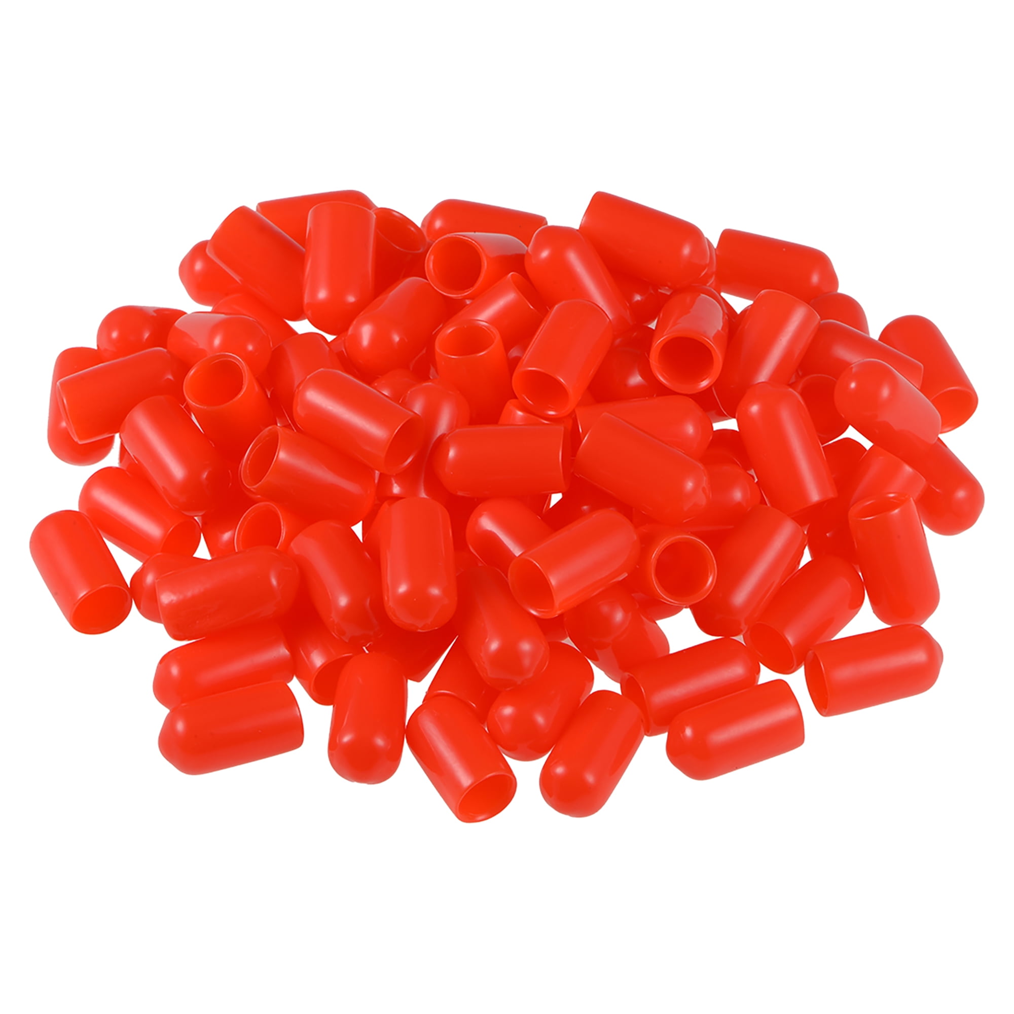 100pcs Rubber End Caps, 1/4inch ID Round End Cap Cover Flexible Screw