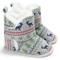 thumbnail image 3 of Christmas Snowflake Print Baby Girls Boys Soft Booties Snow Boots Toddler Warming Shoes, 3 of 8