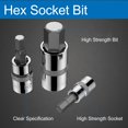 thumbnail image 3 of Hex Bit Socket Set, 1/4 3/8 1/2in Drive H2 To H14mm Bit Socket Tool  for Repair, 3 of 7