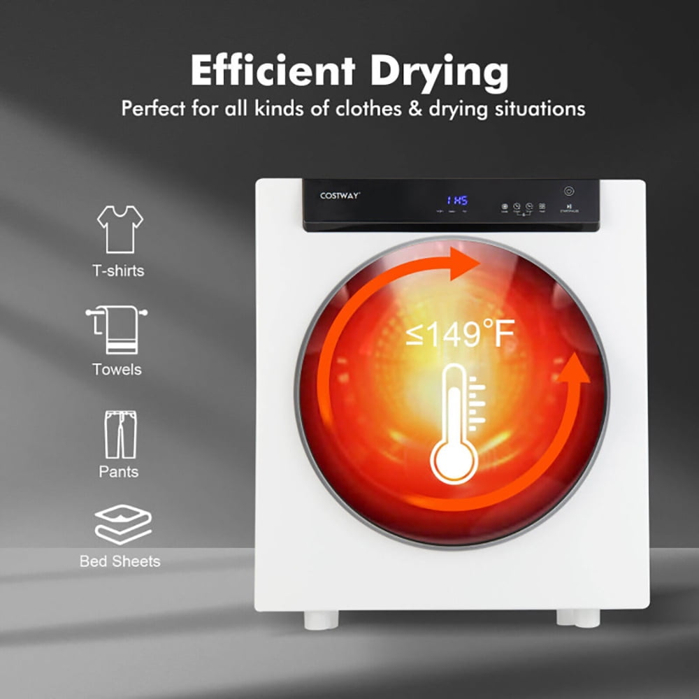 Spaco 2.6 Cu.ft Compact Clothes Dryer with Touch Panel and 2 Modes, Portable Dryer For Apartments, Home, Dorm