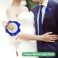 thumbnail image 4 of Uxcell 12 Paquete de Pines de Flor para Hombres, Pin de Boutonniere de Rosa Azul Zafiro, 4 of 7