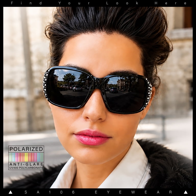 SA106 Polarized Lens Oversize Rhinestone Bling Sparkling  display picture 1