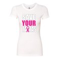 thumbnail image 2 of Save Your Awareness Womens Slim Fit Junior Tee, White, Large, 2 of 3