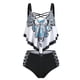 thumbnail image 2 of WILLBEST Traje de Baño control Abdomen Mujer Traje de Baño Tankini Entrecruzado con Volantes y Relleno Push-Up con Estampado Boh para Mujer, 2 of 5