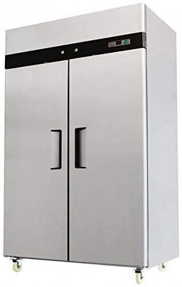 52" Double 2 Door Side By Side Stainless Steel Reach in Commercial Refrigerator, 49 Cubic Feet, for Restaurant