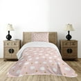 thumbnail image 4 of Ambesonne Cartoon Quilted Bedspread Set 2 Pcs, Stars and Clouds Pattern, Twin Size, Sepia White Blush, 4 of 5