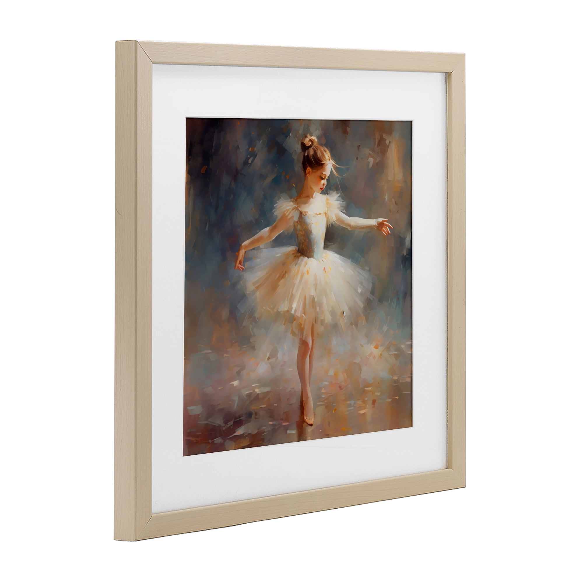Stupell Industries Ballerina In White Tutu Birch Framed Print Under Glass, design by Creative Studio