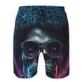 thumbnail image 3 of Pofeuu Punk Style Blue Haired Skull Prin Men's Swim Trunks Quick Dry Bathing Suit Swimming Board Shorts Mesh Lining Beach Swimwear-Large, 3 of 6