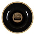 thumbnail image 3 of Disposable Black With Gold Rim Chargers 13â³ 4ct, 3 of 3