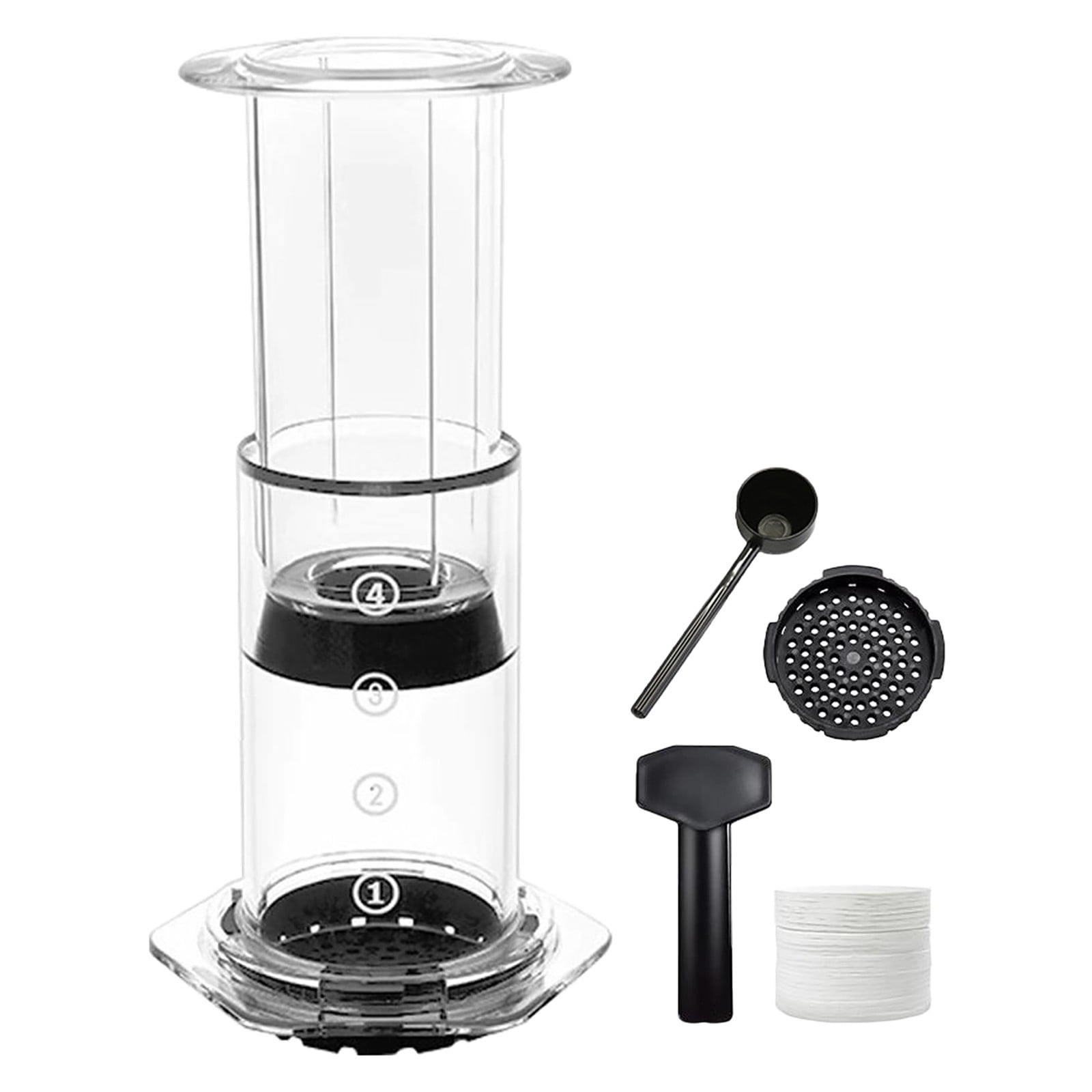 XYKA Compact Travel Coffee Maker - Portable Coffee Maker - 2 in 1 Small Travel Coffee Machine for K Cup Pod or Ground Coffee, 2-Cup Rapid Brew System with Anti-Spill Carafe
