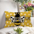 thumbnail image 5 of Spring Honey Bee Kind Lumbar Decorative Rectangle Pillow Cover 12 x 20, Summer Bumble Bee Yellow Porch Patio Outdoor Pillowcase, Polka Dots Seasonal Sofa Couch Cushion Case Home Decor, 5 of 5
