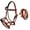Tan/Beaded, variant on Horse Western Black Leather Beaded Bitless Padded Sidepull Bridle w/ Reins 77RS14BK
