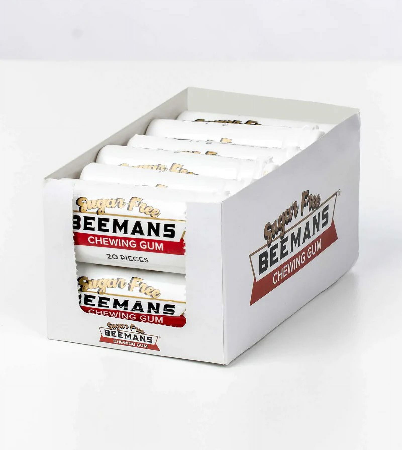 Gerrit Sugar Free Beemans Chewing Gum, 20 Piece Tube - 12 Count Display Box