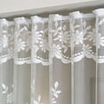 thumbnail image 5 of White Lace Arched Sheer Curtain Floral Embroidered Swag Curtain Valance Tier for Doorway Kitchen Bathroom Window, Rod Pocket Top 1 Panel (White,W63 x L39 inch), 5 of 9