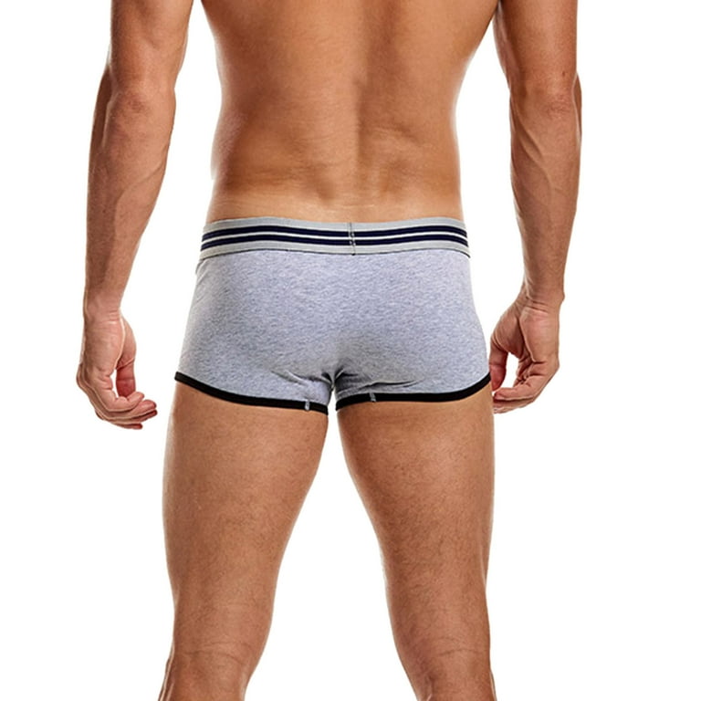 zuwimk Mens Underwear ,Men's Pouch Underwear Big Package Y-Back Panties  Breathable Thong Gray,XXL