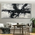 thumbnail image 4 of Black and white abstract canvas wall art, large framed landscape painting, white modern minimalist living room wall decor,(41*81cm)16*32 Inches,Unstretched,Frameless, 4 of 4