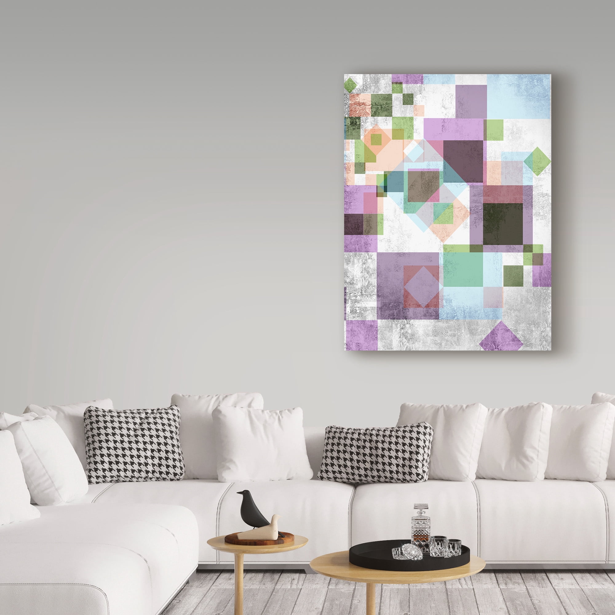 Trademark Fine Art 'Purple Squares' Canvas Art by Greg Simanson