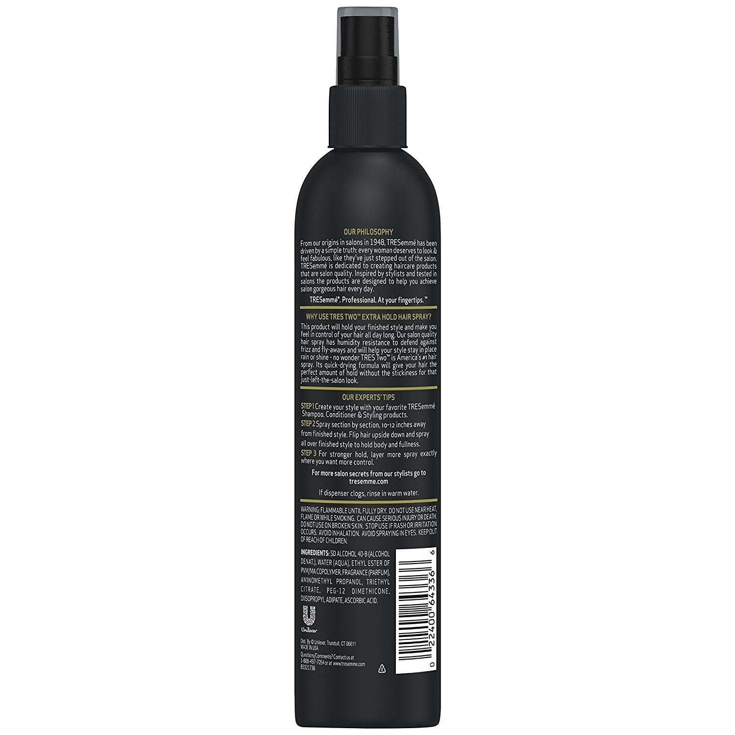 Tresemme Tres Two Non Aerosol Hair Spray Extra Hold 10 Oz