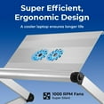 thumbnail image 5 of Adjustable Laptop Cooling Stand with Dual Fans & USB Ports – WorkEZ Executive Foldable Aluminum Laptop Desk for Bed, Couch & Office, Ergonomic Riser for Laptops up to 17”, 5 of 10