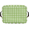 thumbnail image 7 of 2 Pack Fabric Storage Basket Green Checked Closet Storage Bins with Handles Foldable Baskets for Shelves Toy Organizer Home Office Decor Gifts, 7 of 7