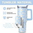 thumbnail image 4 of Daisy Gifts Tumbler for Women Girls, Stainless Steel 40oz Tumbler with Handle and Straw, Daisy Flowers Cup Mug, Leakproof Water Bottle, Floral Lover Birthday Gift Idea, 4 of 6