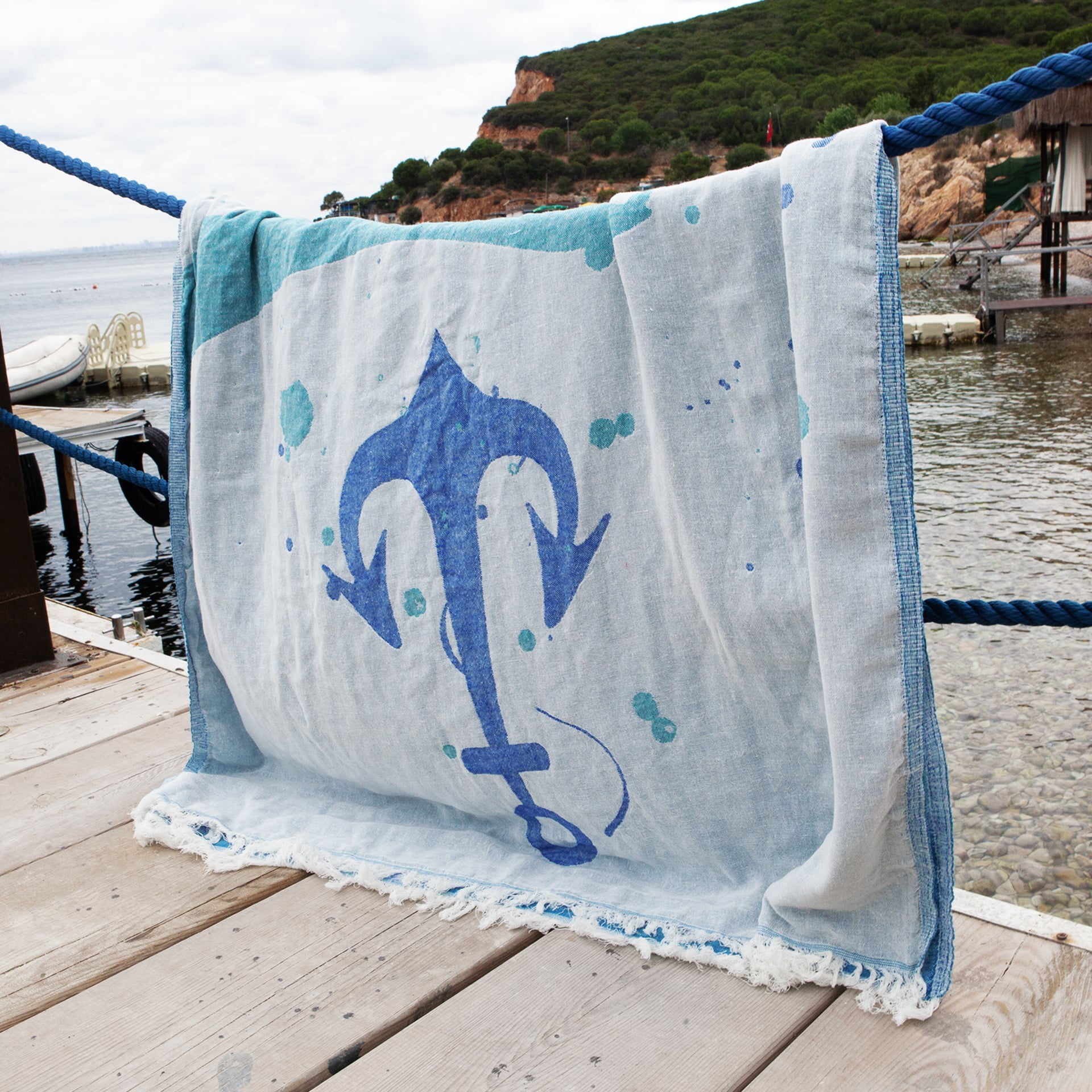 Anemoss Turkish Beach Towel 39 x 70 100% Cotton Extra Large Turkish Peshtemal