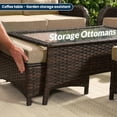 thumbnail image 7 of Hillga Wicker Patio Furniture Set,2 - Piece Loveseat with Cushions and Coffee Table for Backyard,Beige, 7 of 7