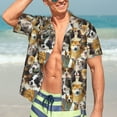 thumbnail image 5 of Picia Cute Dog Gentle Cotton Regular Fit Short Sleeve Casual Hawaiian Shirt for Men-Large, 5 of 8