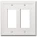 thumbnail image 3 of Amerelle 3003166 Chelsea White 2-Gang Stamped Steel Rocker Wall Plate, 3 of 9
