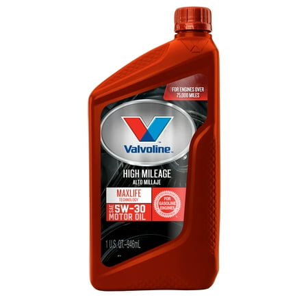 (2 Pack) Valvoline High Mileage with MaxLife Technology SAE 5W-30 Synthetic Blend Motor Oil - 1 (Best Fuel Mileage App)