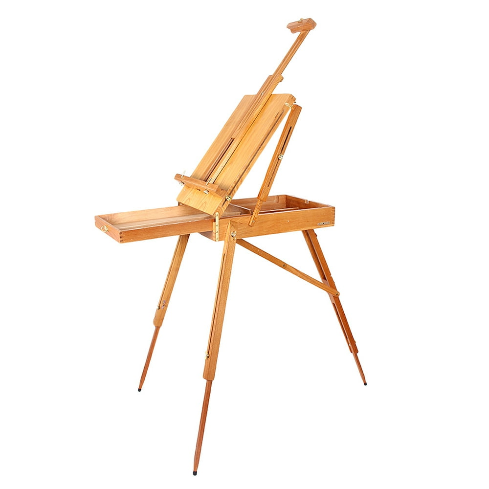 GZYF Wooden French Easel Wood Sketch Box Case Portable Folding Artist