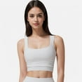 thumbnail image 3 of Women's Square Neck Cropped Tank Top with Wide Straps - Large, White, 3 of 5