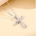 thumbnail image 4 of Fancime Cross Necklace for Women Soild Sterling Silver Cubic Zirconia Twisted Cross Infinity Loop Princess Pendant Necklace Faithful for Women Luxury Look, 16"+2" Extender, 4 of 13