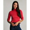 thumbnail image 2 of Joules Women's Clarissa Solid Roll Neck Jersey Top, Red, Size 6/Small, 2 of 5