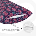 thumbnail image 3 of Gukieu Rose Flowers Print Plush Pillow Cover, Hidden Zipper Pillow Protector without Pillow Core, Suitable for Bedroom, Office, Car Decoration-20"x30", 3 of 6