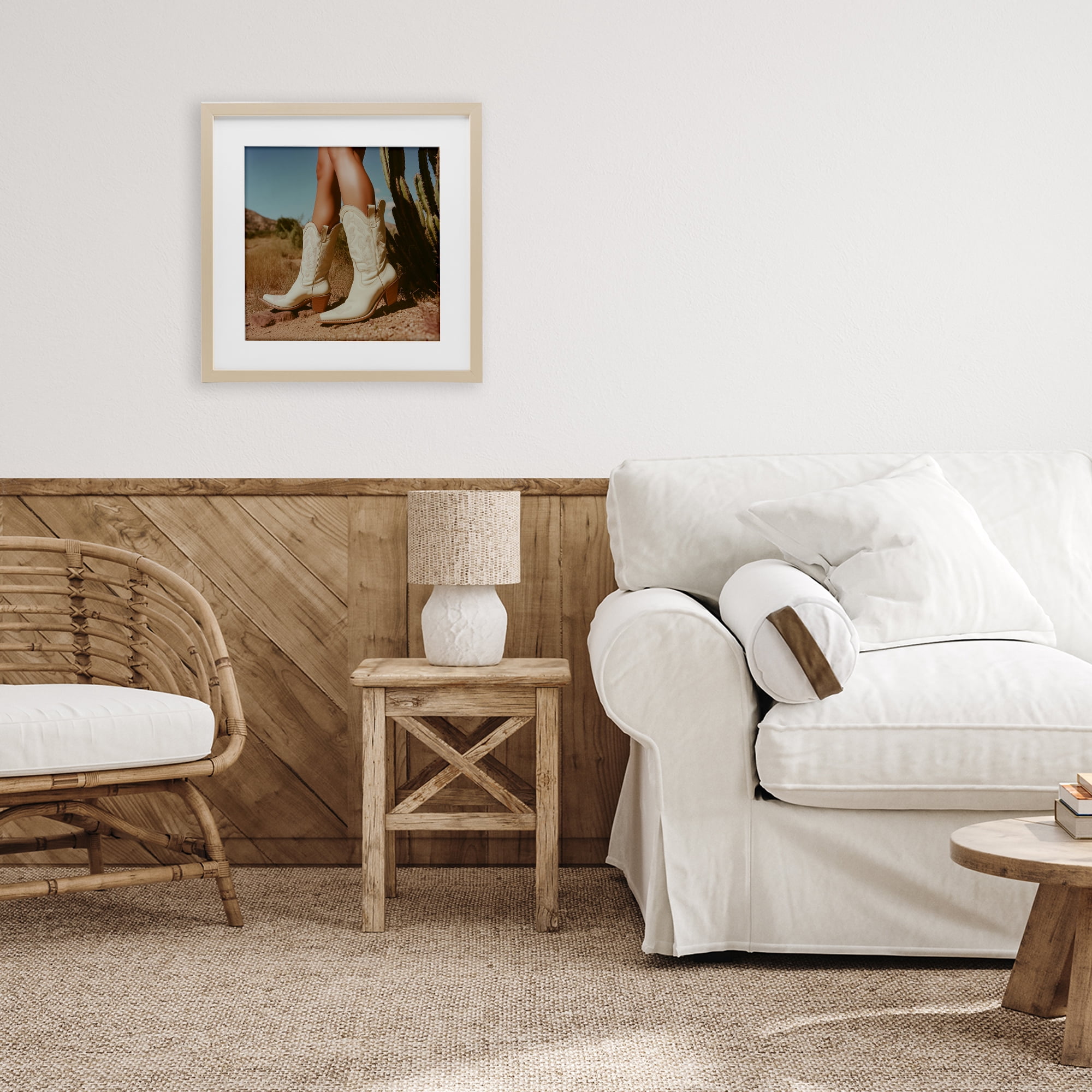 Stupell Industries Desert Boots Step Birch Framed Print Under Glass, design by Heidi Kuntz